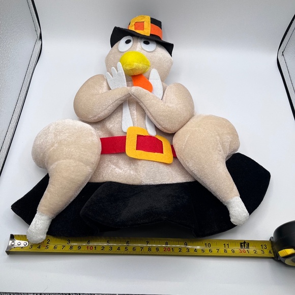 Thanksgiving turkey hat holding cutlery - Picture 1 of 4